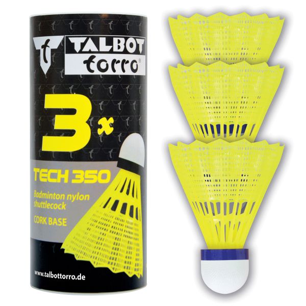 Badmintonball Tech 350 Nylonfederball, 3er Dose