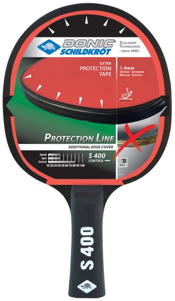 ITTF Belag 703055 Jade mit Schutz gegen Belag-Abzupfen Donic-Schildkröt Tischtennisschläger Protection Line S400 1,2 mm Schwamm 