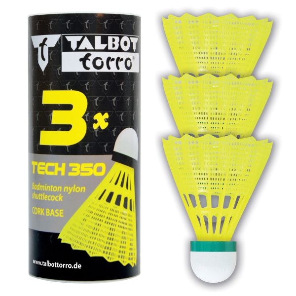 Badmintonball Tech 350 Nylonfederball, 3er Dose