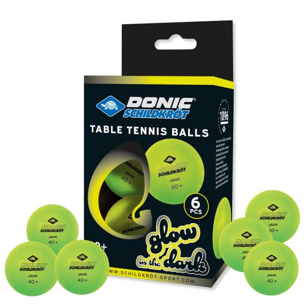 Tischtennisball "Glow in the Dark", 6 hellgrüne, fluoreszierende Bälle