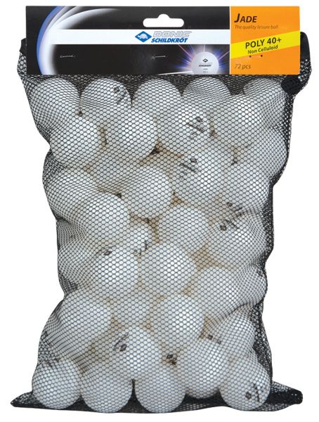 Tischtennisball Jade, Poly 40+ Qualität, 72 Stk. im Meshbag, Weiß