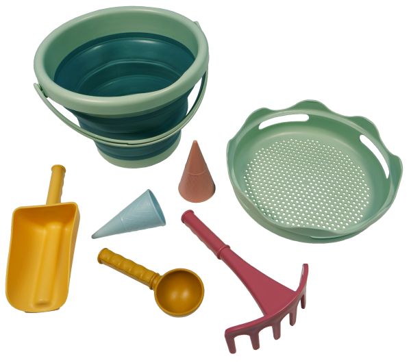 7in1 Sand Toys Falteimer Set, Farbe: Green