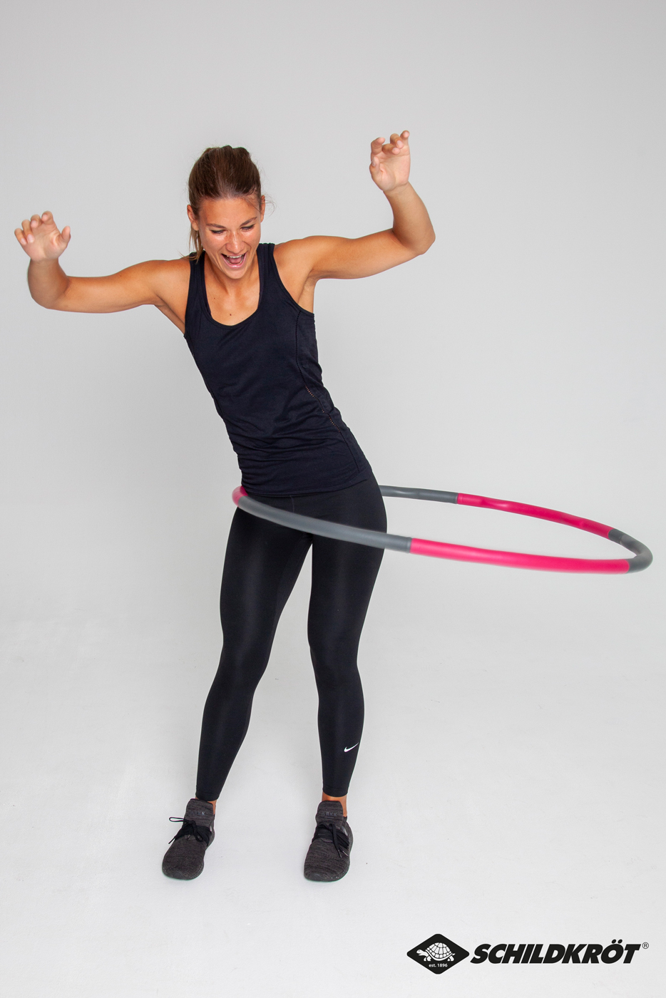 Fitness Hoop 100cm Durchmesser Fuchsia Anthrazit Hula Hoop Ringe Fitness Schildkrot Shop