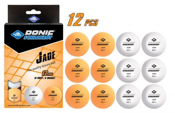 Tischtennisball Jade, Poly 40+, 6x Weiß / 6x Orange