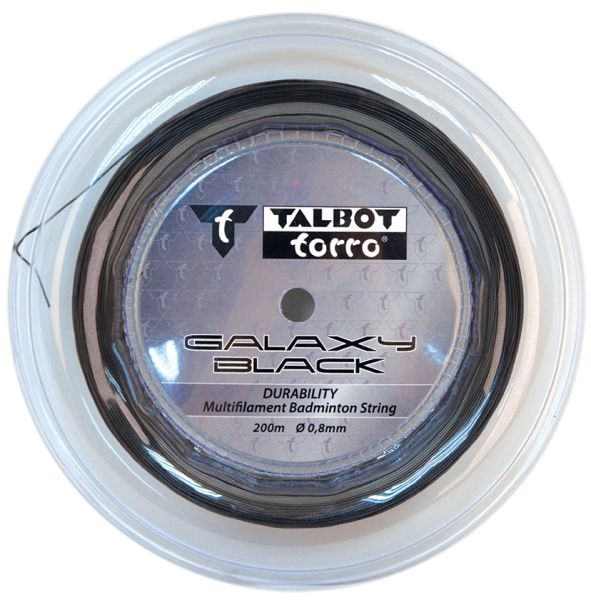 Badminton Saite Galaxy Black, 200m Rolle