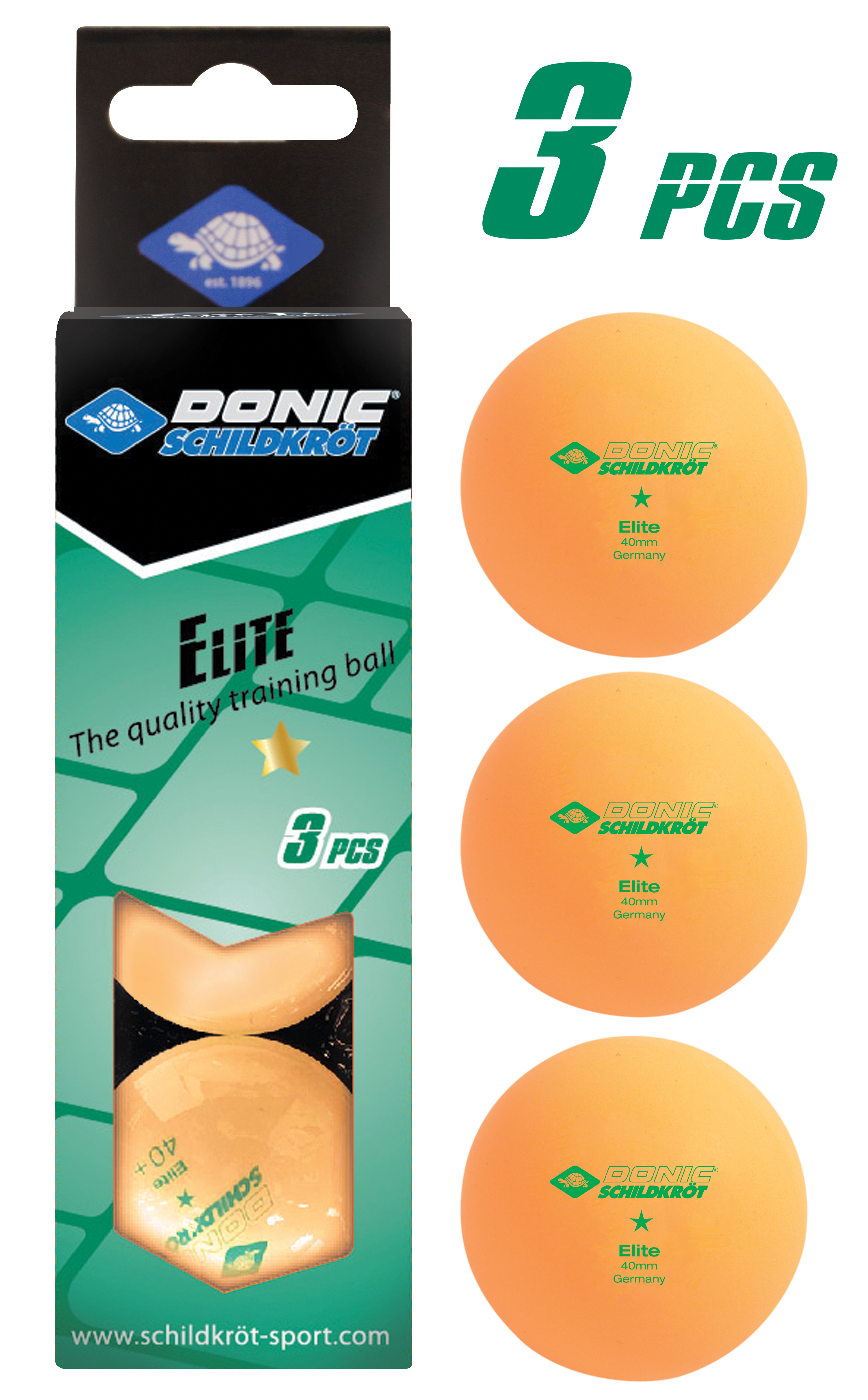3x weiß Schildkröt Donic Tischtennisball Jade 6 Stk. 3x orange Poly 40+ 