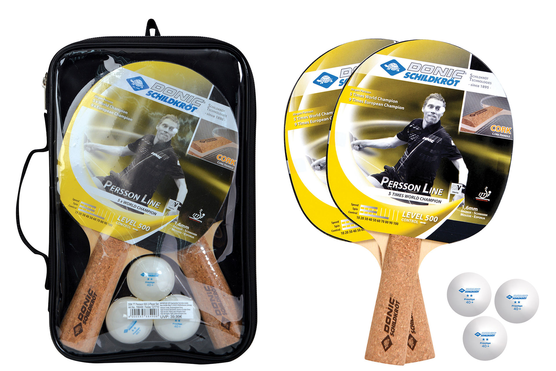 Tischtennis-Set Persson 500 Kork | 2-Player Sets | Tischtennissets |  Tischtennis | Schildkröt-Shop