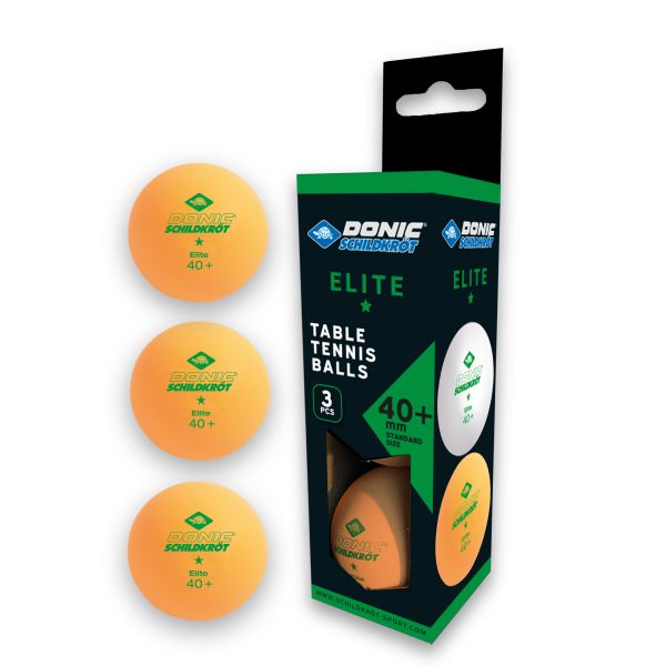 Tischtennisball 1-Stern Elite, Poly 40+ Qualität, 3 Stk. im Karton, Orange