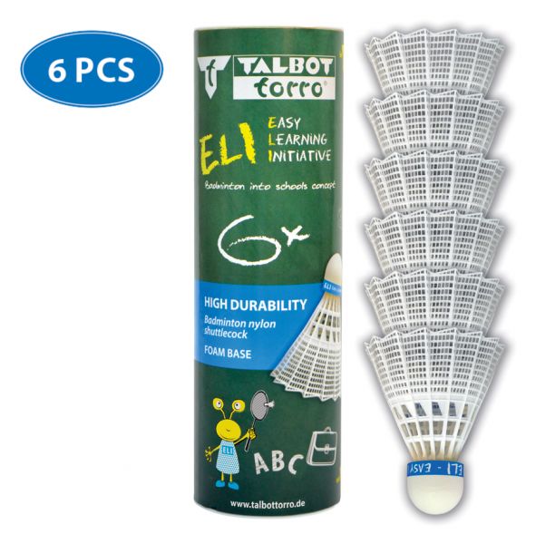 Badmintonball Eli Premium Nylonfederball, 6er Dose