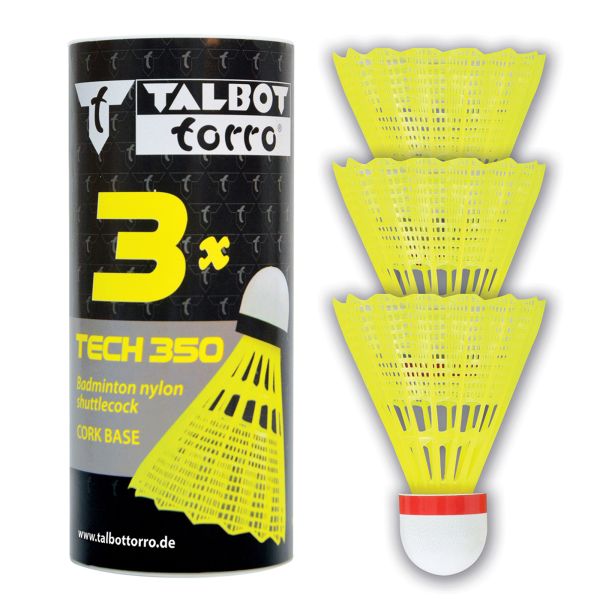 Badmintonball Tech 350 Nylonfederball, 3er Dose